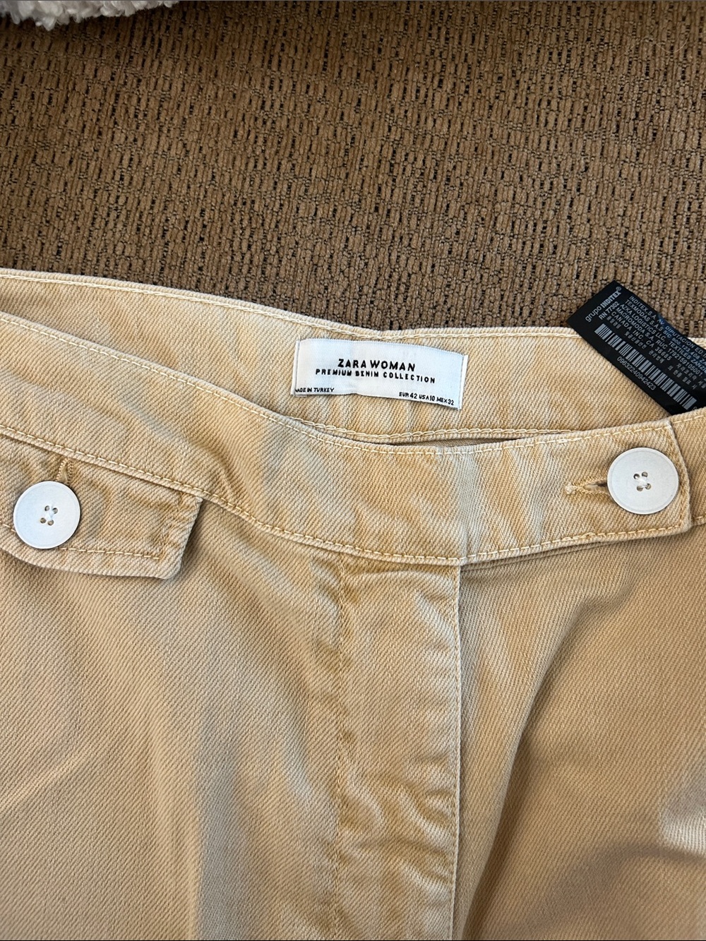 Wide Leg Tan denim Pants - Picture 3 of 3